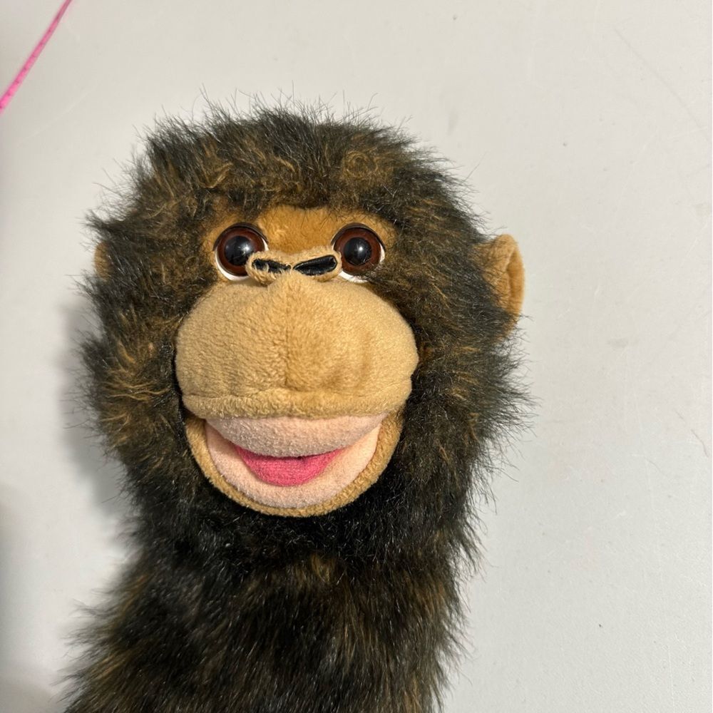 Vtg 24k Polar Puff Monkey Hand Puppet Animal Plush Toy Chimp